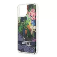   Guess Liquid Glitter Flower Apple iPhone 13 mini hátlap tok, kék