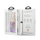 Guess Liquid Glitter Flower Apple iPhone 13 mini hátlap tok, lila