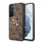 Guess PU 4G Metal Logo Samsung Galaxy S22 hátlap tok, barna