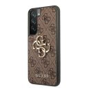 Guess PU 4G Metal Logo Samsung Galaxy S22 hátlap tok, barna