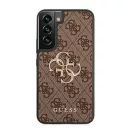 Guess PU 4G Metal Logo Samsung Galaxy S22 hátlap tok, barna