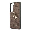 Guess PU 4G Metal Logo Samsung Galaxy S22 hátlap tok, barna