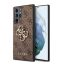 Guess PU 4G Metal Logo Samsung Galaxy S22 Ultra hátlap tok, barna
