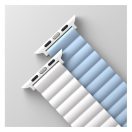 Uniq Revix mágneses szilikon szíj Apple Watch 42/44/45/49mm, fehér/kék