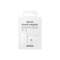   Samsung EP-T1510 USB-C hálózati gyorstöltő USB-C kábellel, 15W, fehér