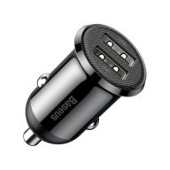   Baseus Grain Pro hálózati gyorstöltő adapter 2xUSB, 24W, fekete