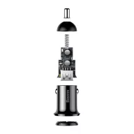   Baseus Grain Pro hálózati gyorstöltő adapter 2xUSB, 24W, fekete