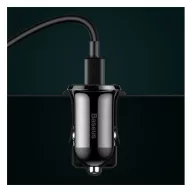   Baseus Grain Pro hálózati gyorstöltő adapter 2xUSB, 24W, fekete