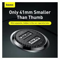   Baseus Grain Pro hálózati gyorstöltő adapter 2xUSB, 24W, fekete