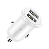   Baseus Grain Pro autós szivargyújtó gyorstöltő adapter 2xUSB, 24W, fehér
