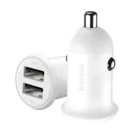   Baseus Grain Pro autós szivargyújtó gyorstöltő adapter 2xUSB, 24W, fehér