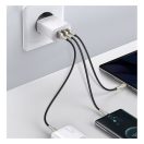 Baseus Compact gyorstöltő adapter 30W USB-C + 2XUSB-A, fehér