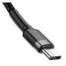 Baseus Cafule USB-C / USB-C gyorstöltő töltő- és adatkábel, 1m, szürke-fekete