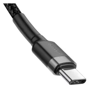   Baseus Cafule USB-C / USB-C gyorstöltő töltő- és adatkábel, 1m, szürke-fekete