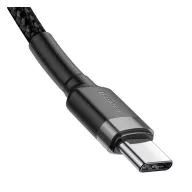   Baseus Cafule USB-C gyorstöltő töltő- és adatkábel, 2m, szürke-fekete