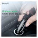 Baseus Circular autós szivargyújtó gyorstöltő, USB-C + USB, 30W, fekete