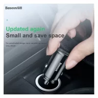   Baseus Circular autós szivargyújtó gyorstöltő, USB-C + USB, 30W, fekete
