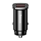 Baseus Square autós szivargyújtó gyorstöltő, 2xUSB, 30W, fekete