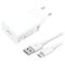Xiaomi MDY-11-EP hálózati töltő adapter USB-A+ USB-C adatkábel, 22,5W, fehér, ECO csomagolásban