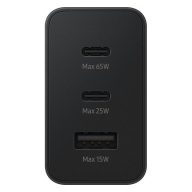   Samsung EP-T6530NBE Trio hálózati gyorstöltő USB-A+ 2xUSB-C, 65W, fekete
