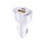 Phoner PH-CC58 autós szivargyújtó gyorstöltő, USB-C + USB, PD, 30W, fehér