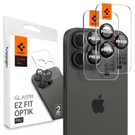   Spigen Glas.tR EZ Fit Optik Pro Apple iPhone 14 Pro / 14 Pro Max / 15 Pro / 15 Pro Max / 16 Pro / 16 Pro Max / 17 Pro / 17 Pro Max, Tempered kameravédő fólia, fekete-piros (2db)