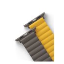 Uniq Revix mágneses szilikon szíj Apple Watch 42/44/45/49mm, mustár/khaki