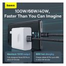 Baseus Dynamic USB / USB-C gyorstöltő töltő- és adatkábel, 100W, 1m, szürke