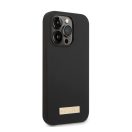 Guess Silicone Metal Logo MagSafe Apple iPhone 14 Pro hátlap tok, fekete