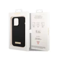   Guess Silicone Metal Logo MagSafe Apple iPhone 14 Pro hátlap tok, fekete