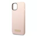 Guess Silicone Metal Logo MagSafe Apple iPhone 14 Plus hátlap tok, rózsaszín