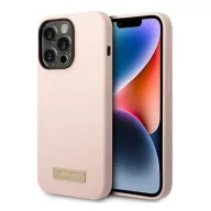   Guess Silicone Metal Logo MagSafe Apple iPhone 14 Pro Max hátlap tok, rózsaszín