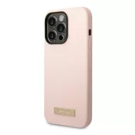   Guess Silicone Metal Logo MagSafe Apple iPhone 14 Pro Max hátlap tok, rózsaszín