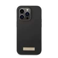   Guess Silicone Metal Logo MagSafe Apple iPhone 14 Pro Max hátlap tok, fekete