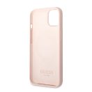 Guess Silicone Metal Logo MagSafe Apple iPhone 13 hátlap tok, rózsaszín