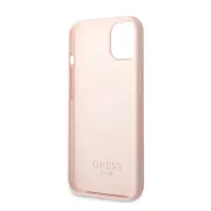   Guess Silicone Metal Logo MagSafe Apple iPhone 13 hátlap tok, rózsaszín