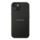 Guess PU Saffiano Apple iPhone 14 Plus bőr hátlap tok, fekete