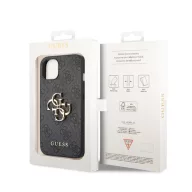 Guess PU 4G Metal Logo Apple iPhone 14 hátlap tok, szürke
