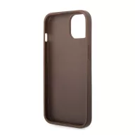 Guess PU 4G Metal Logo Apple iPhone 14 hátlap tok, barna