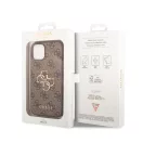 Guess PU 4G Metal Logo Apple iPhone 14 hátlap tok, barna