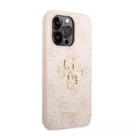   Guess PU 4G Metal Logo Apple iPhone 14 Pro hátlap tok, rózsaszín