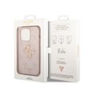 Guess PU 4G Metal Logo Apple iPhone 14 Pro hátlap tok, rózsaszín