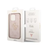   Guess PU 4G Metal Logo Apple iPhone 14 Pro hátlap tok, rózsaszín