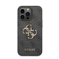   Guess PU 4G Metal Logo Apple iPhone 14 Pro hátlap tok, szürke