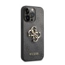 Guess PU 4G Metal Logo Apple iPhone 14 Pro hátlap tok, szürke