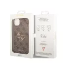 Guess PU 4G Metal Logo Apple iPhone 14 Plus hátlap tok, barna