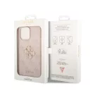 Guess PU 4G Metal Logo Apple iPhone 14 Pro Max hátlap tok, rózsaszín