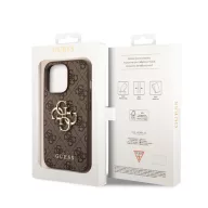   Guess PU 4G Metal Logo Apple iPhone 14 Pro Max hátlap tok, barna