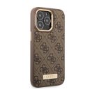 Guess PU 4G MagSafe Apple iPhone 14 Pro hátlap tok, barna