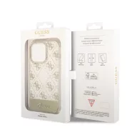   Guess Peony Glitter Script Logo Apple iPhone 14 Pro hátlap tok, arany
